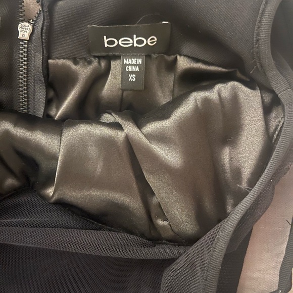 bebe Black Mesh Panel Mini Dress - Picture 3 of 3